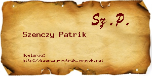 Szenczy Patrik névjegykártya